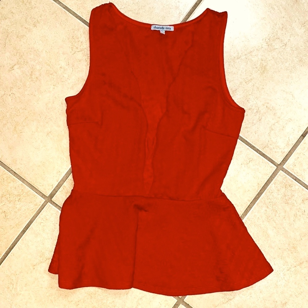 Sexy red perplum Charlotte Russe top -S